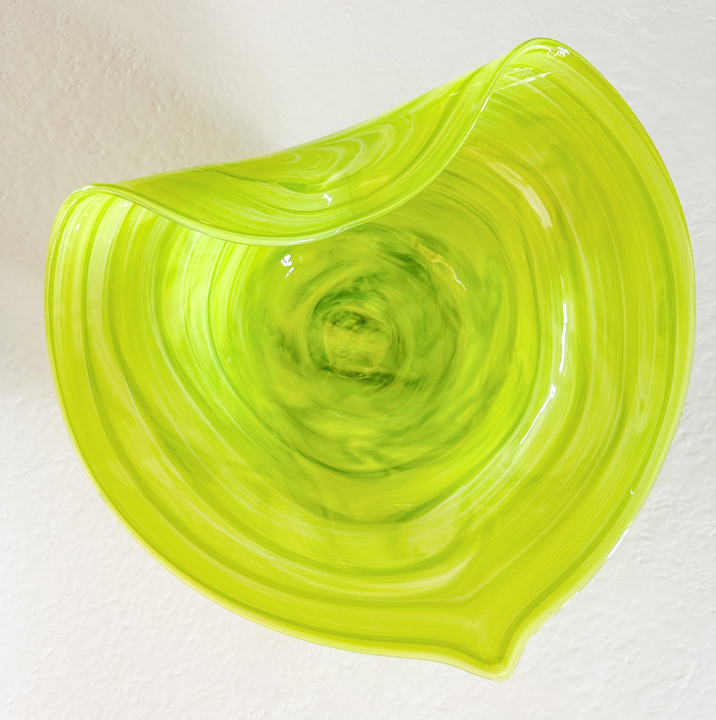 Chartreuse Handblown Heart Bowl