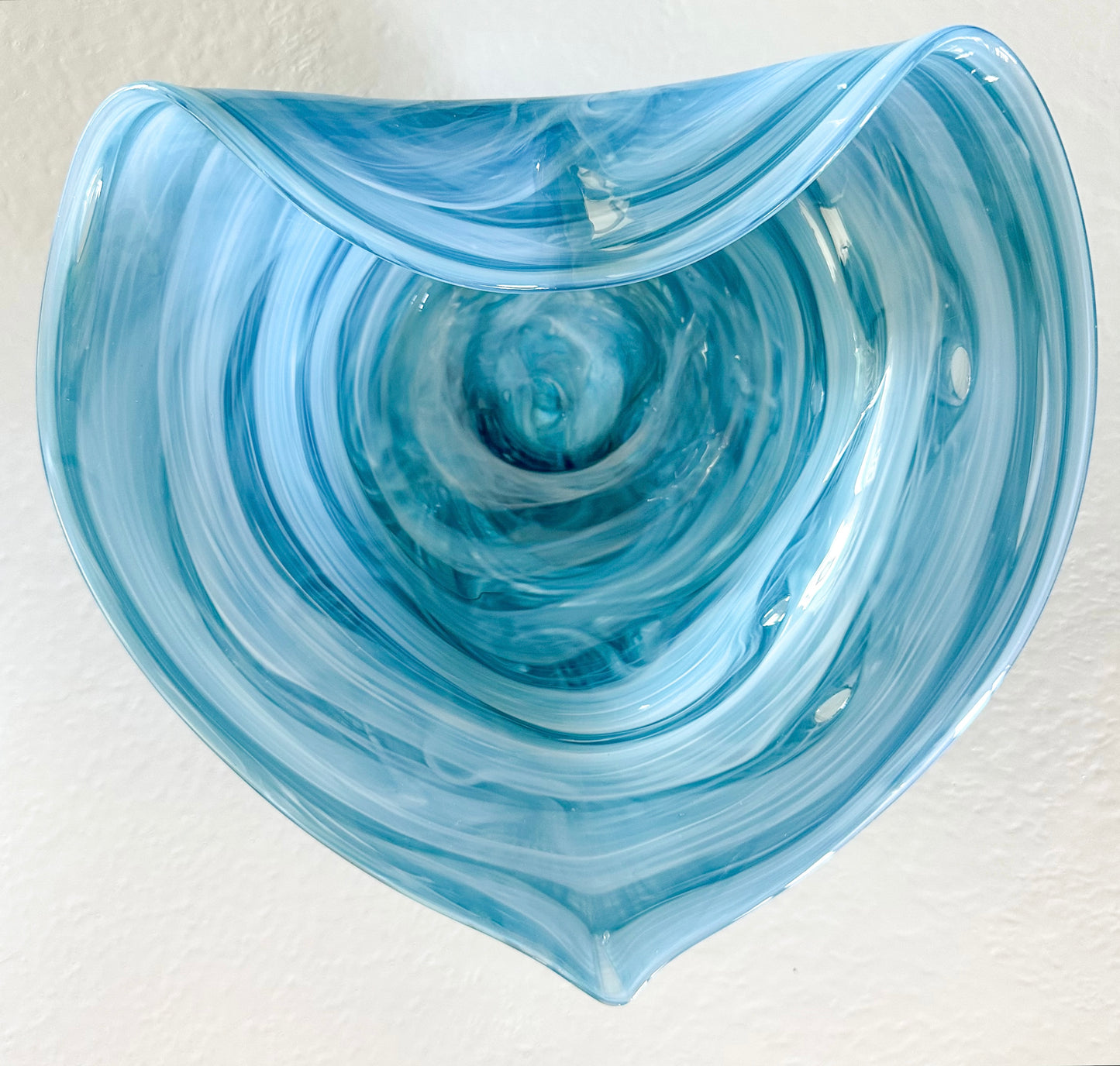 Blue Handblown Heart Bowl