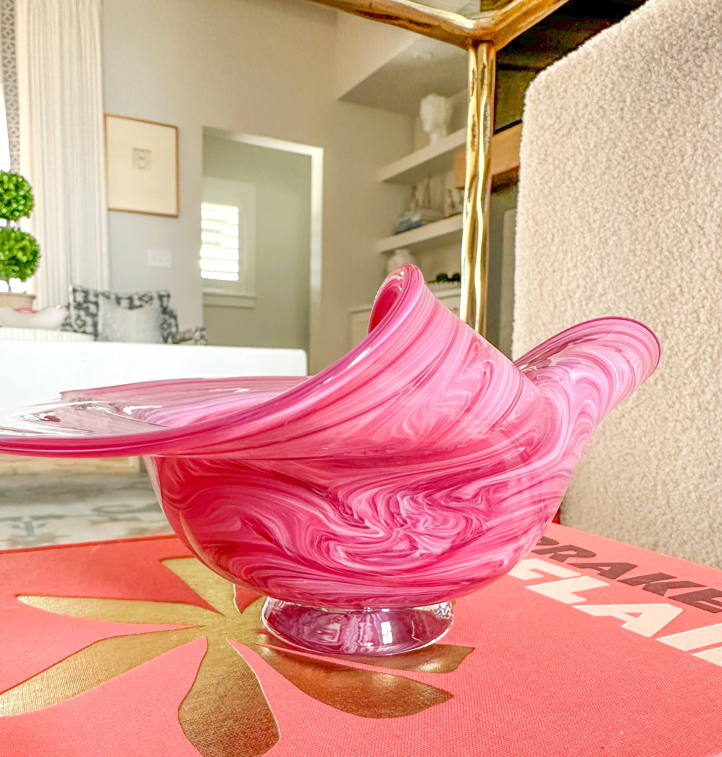 Pink Handblown Heart Bowl