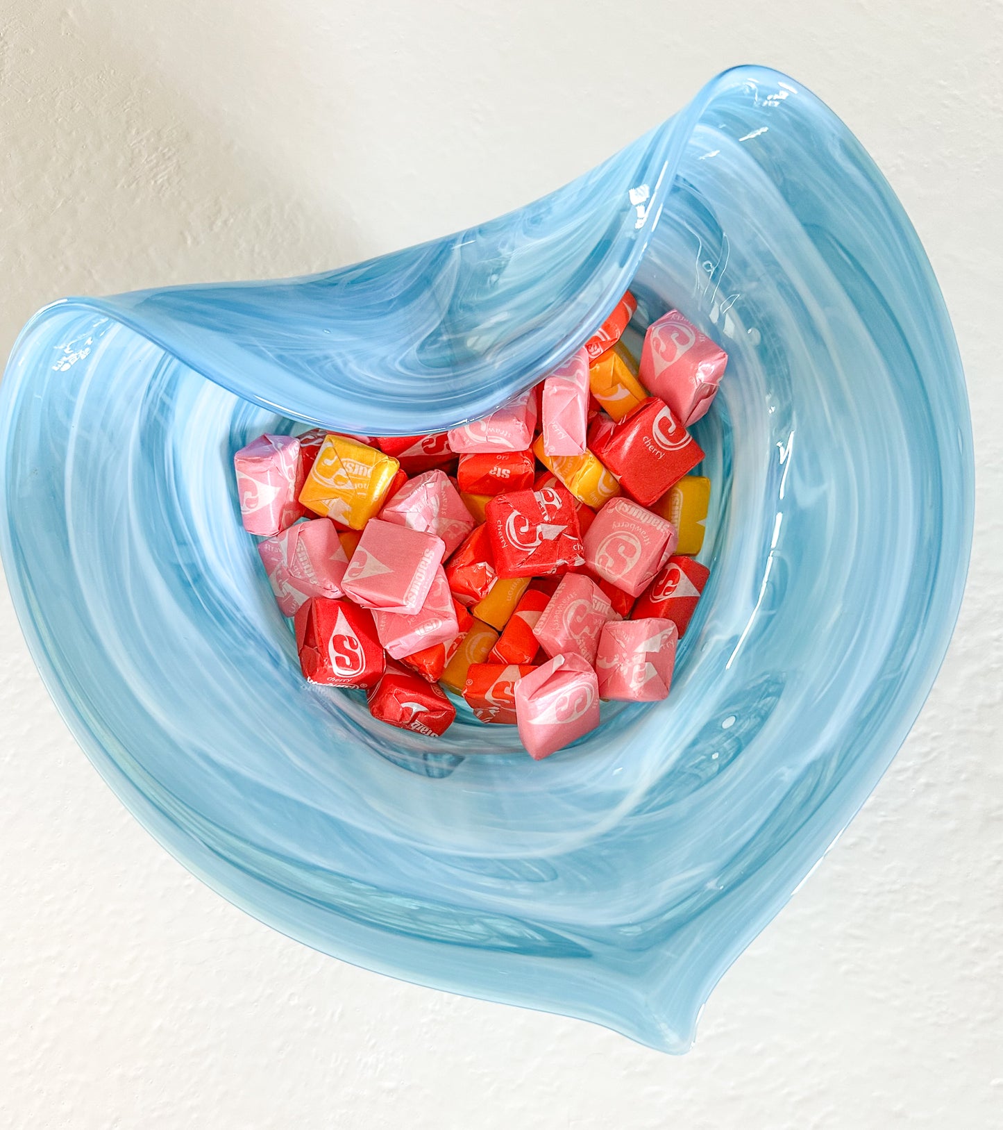 Blue Handblown Heart Bowl