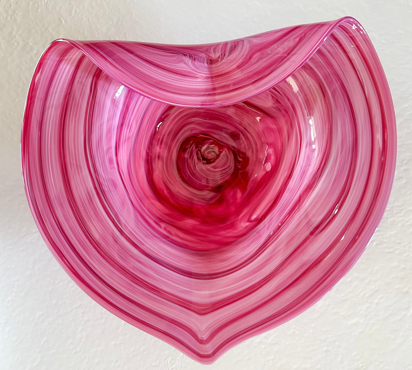 Pink Handblown Heart Bowl