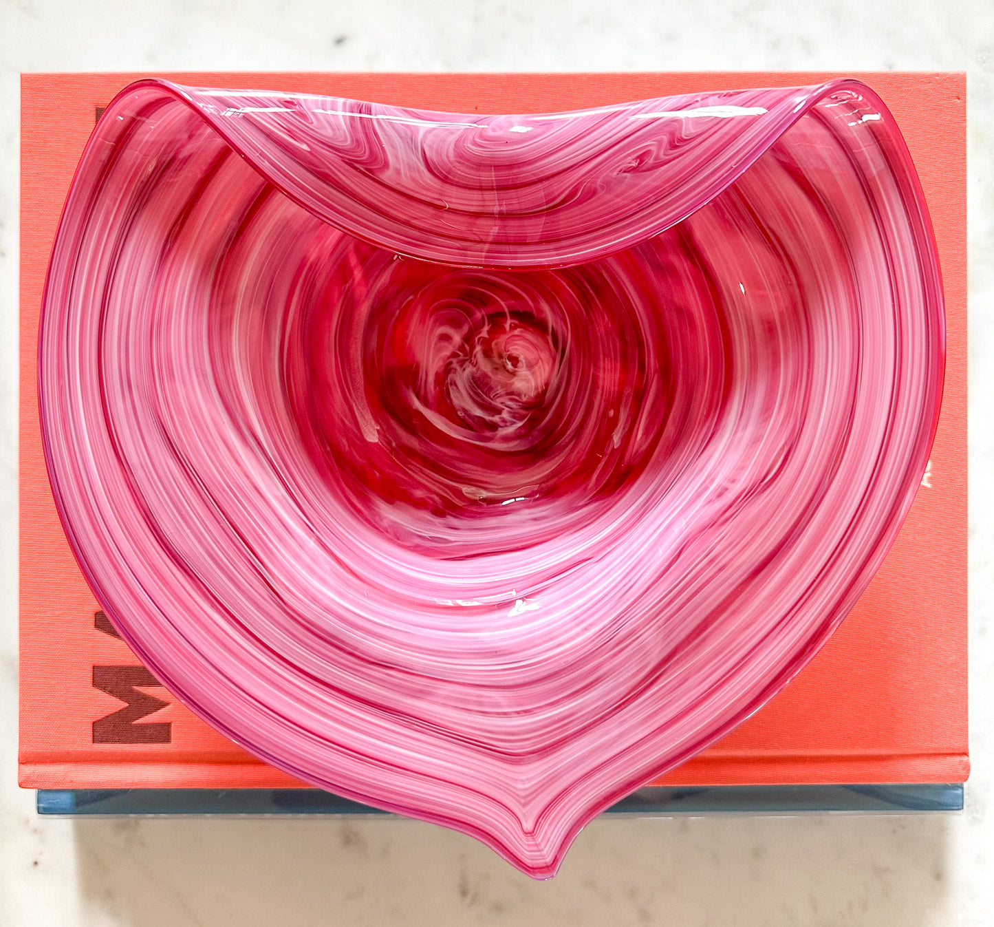 Pink Handblown Heart Bowl